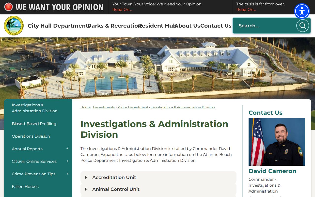 Atlantic Beach Police Department records division for arrest report requests