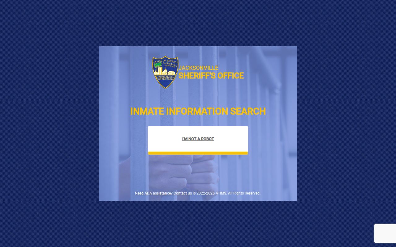 Duval County inmate and busted mugshot search form